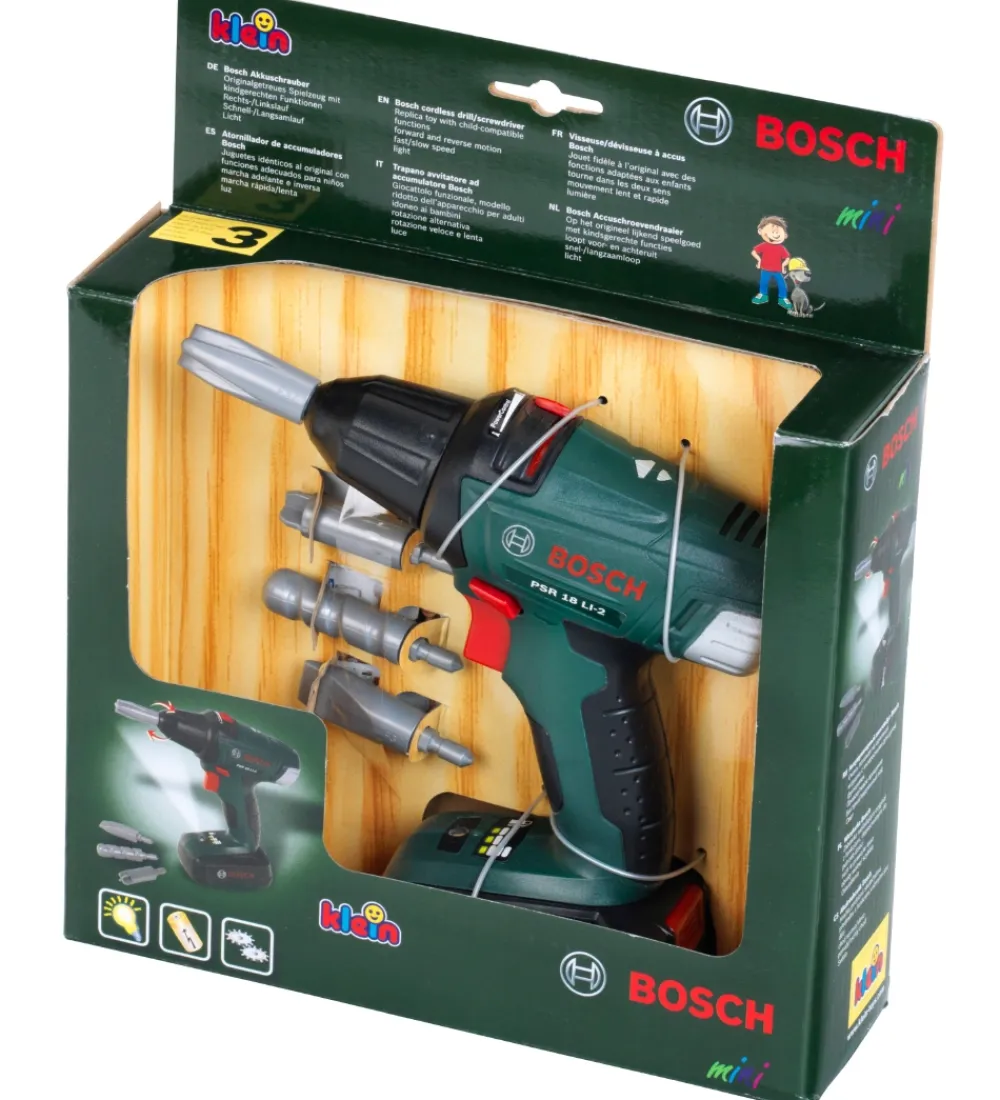Legeværktøj-Bosch Mini Stor Skruemaskine m. Lys/Lyd - Legetøj - Grøn