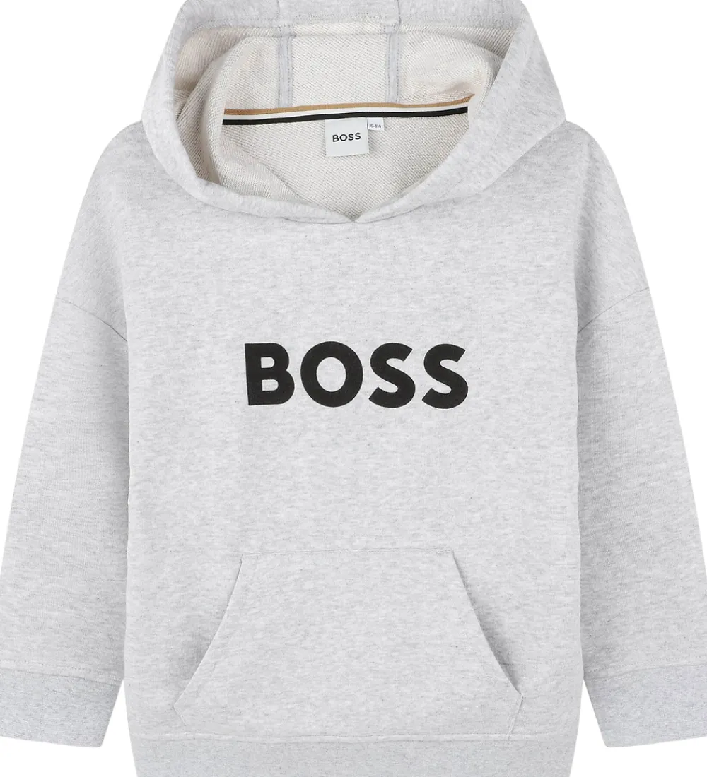 BOSS Hættetrøjer*Hættetrøje - Gråmeleret m. Logo
