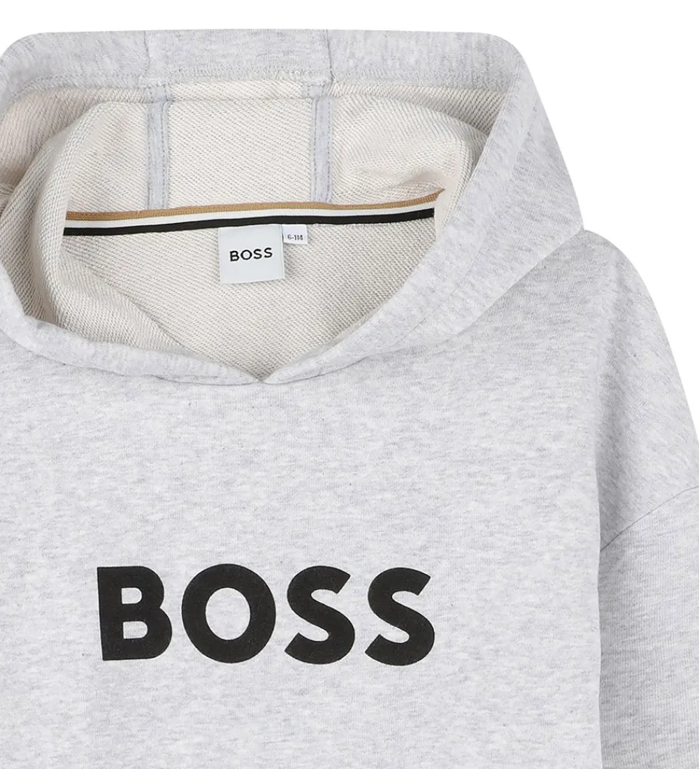 BOSS Hættetrøjer*Hættetrøje - Gråmeleret m. Logo