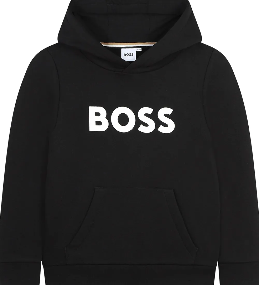 Hættetrøjer-BOSS Hættetrøje - Sort m. Logo