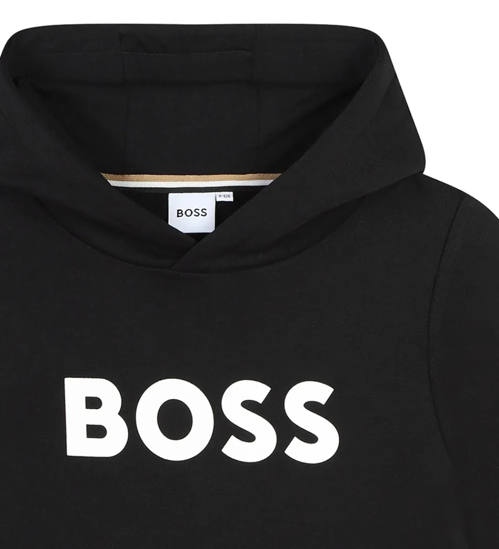 Hættetrøjer-BOSS Hættetrøje - Sort m. Logo