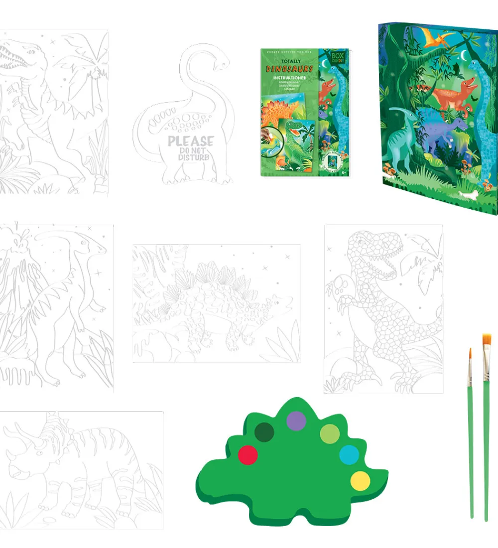 Maling-BOX CANDIY Kreasæt - Vandfarvekunstsæt - Totally Dinosaurs