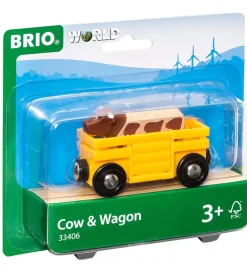 Brio-BRIO World Kvægvogn m. Ko - Gul 33406