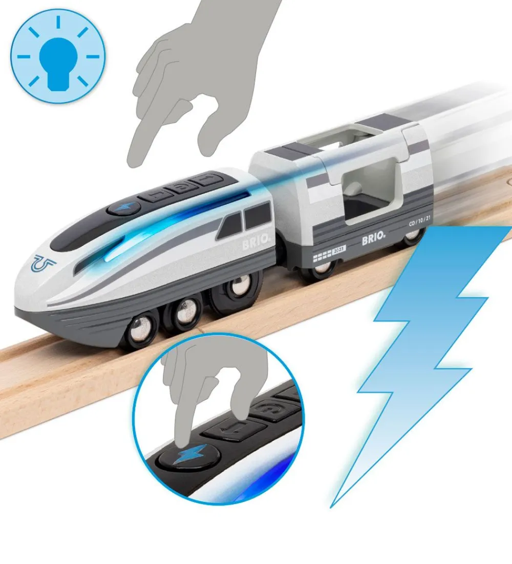 Brio-BRIO World Tog- Turbo Train - Grå 36003