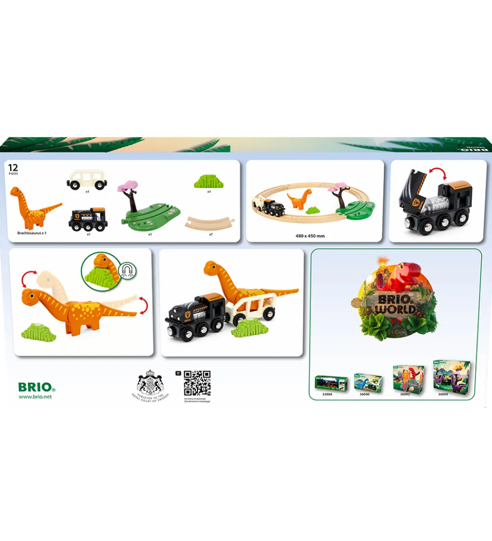 Brio-BRIO World Togbane - Cirkelsæt Dinosaur - 12 Dele - 36098