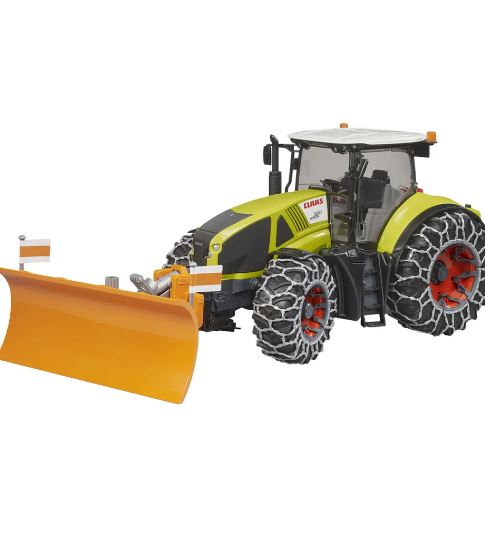 Bruder Udeleg Og Udendørs Legetøj|Traktorer*Traktor - Claas Axion 950 m. Snekæder/Sneskovl - 03018