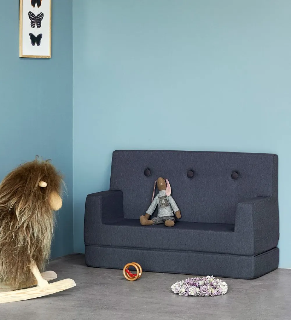 by KlipKlap Sofaer*Sofa - Kids Sofa - 100 cm - Dark Blue/Black