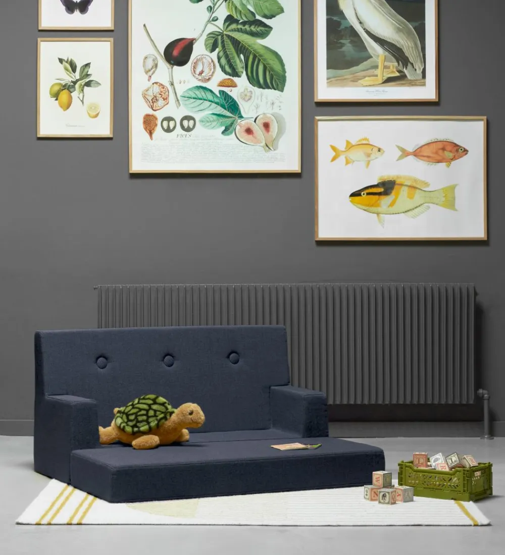 by KlipKlap Sofaer*Sofa - Kids Sofa - 100 cm - Dark Blue/Black