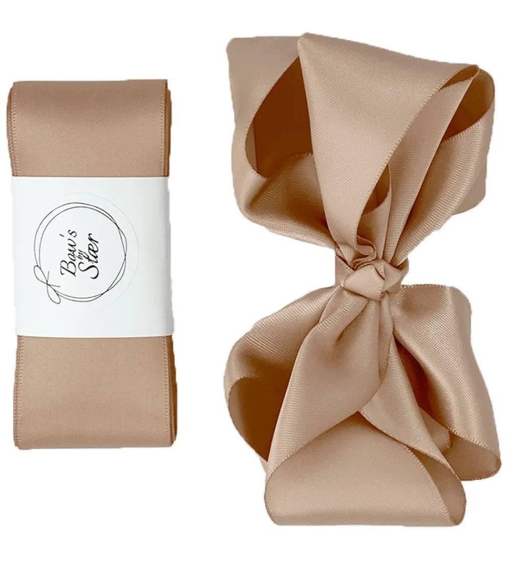 Hårbånd-By Stær Dåbsbånd m. Sløjfe - Satin - Beige