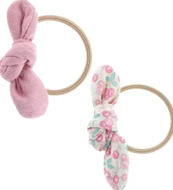 By Stær Hårpynt|Hårelastikker*Hårelastikker m. Sløjfe - Leise - 2-pak - Rose Mix