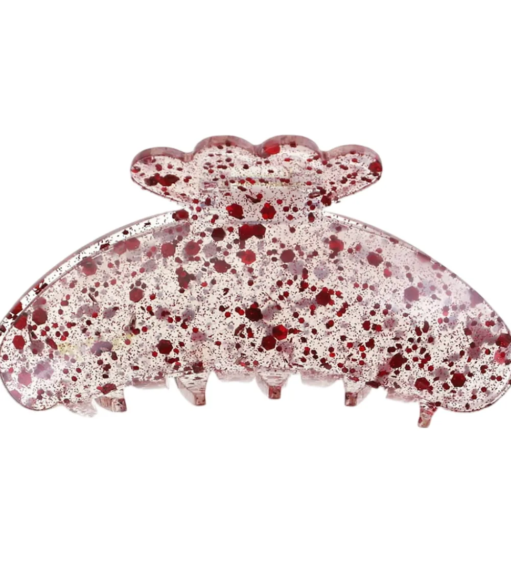 Hårspænder|Hårpynt-By Stær Hårklemme - Asta - 10x5 cm - Confetti Rød