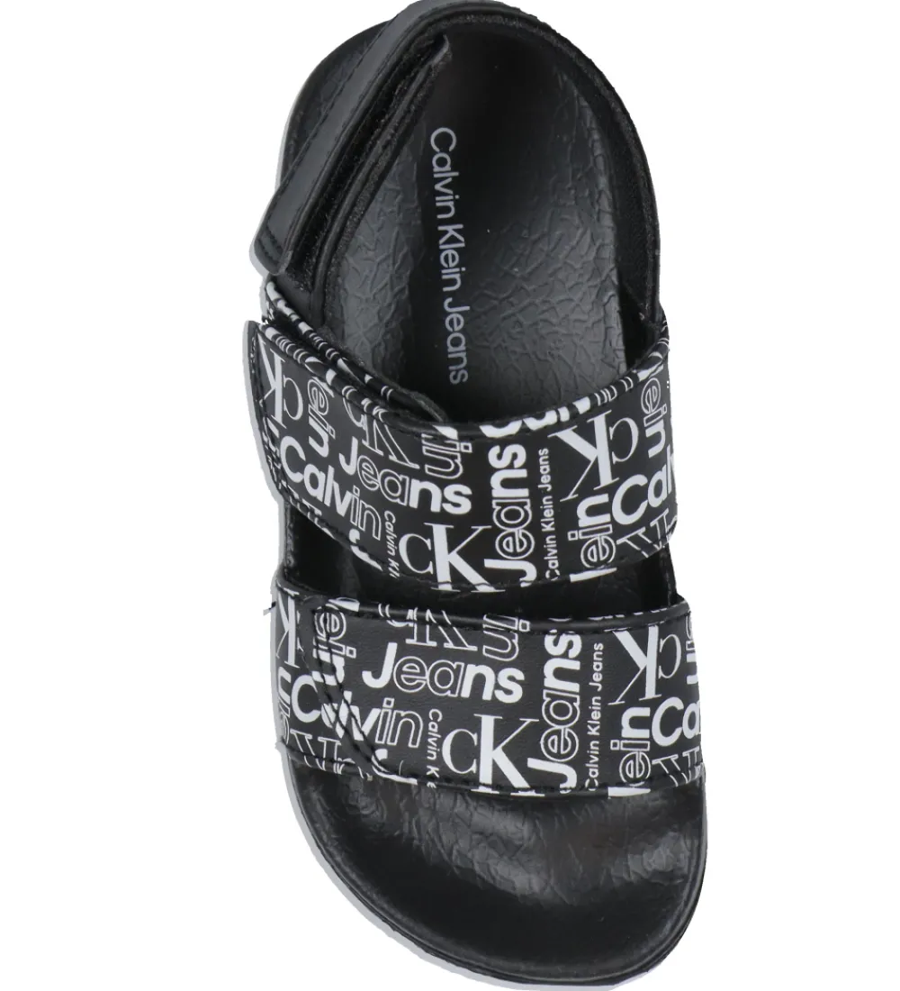 Calvin Klein Badesandaler*Badesandaler - Velcro - Sort m. Hvid