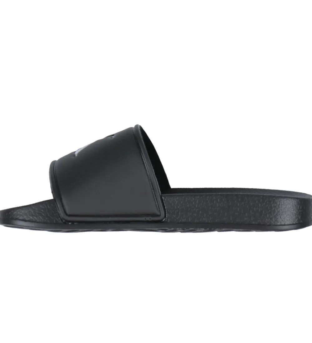 Calvin Klein Klipklappere*Badesandaler - Logo Print Pool Slide - Sort