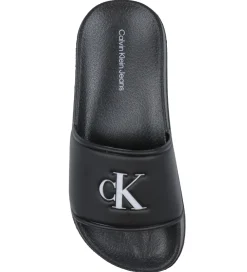Calvin Klein Klipklappere*Badesandaler - Logo Print Pool Slide - Sort