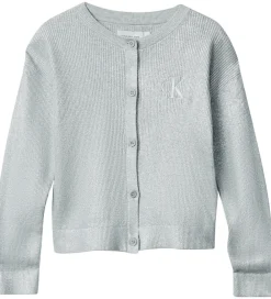 Striktrøjer-Calvin Klein Cardigan - Strik - Coated - Sølv