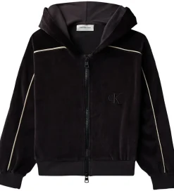 Cardigans-Calvin Klein Cardigan - Velour - Sort