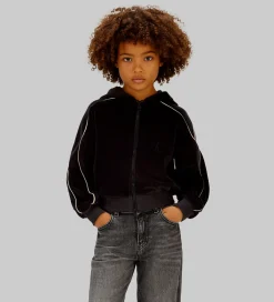 Cardigans-Calvin Klein Cardigan - Velour - Sort