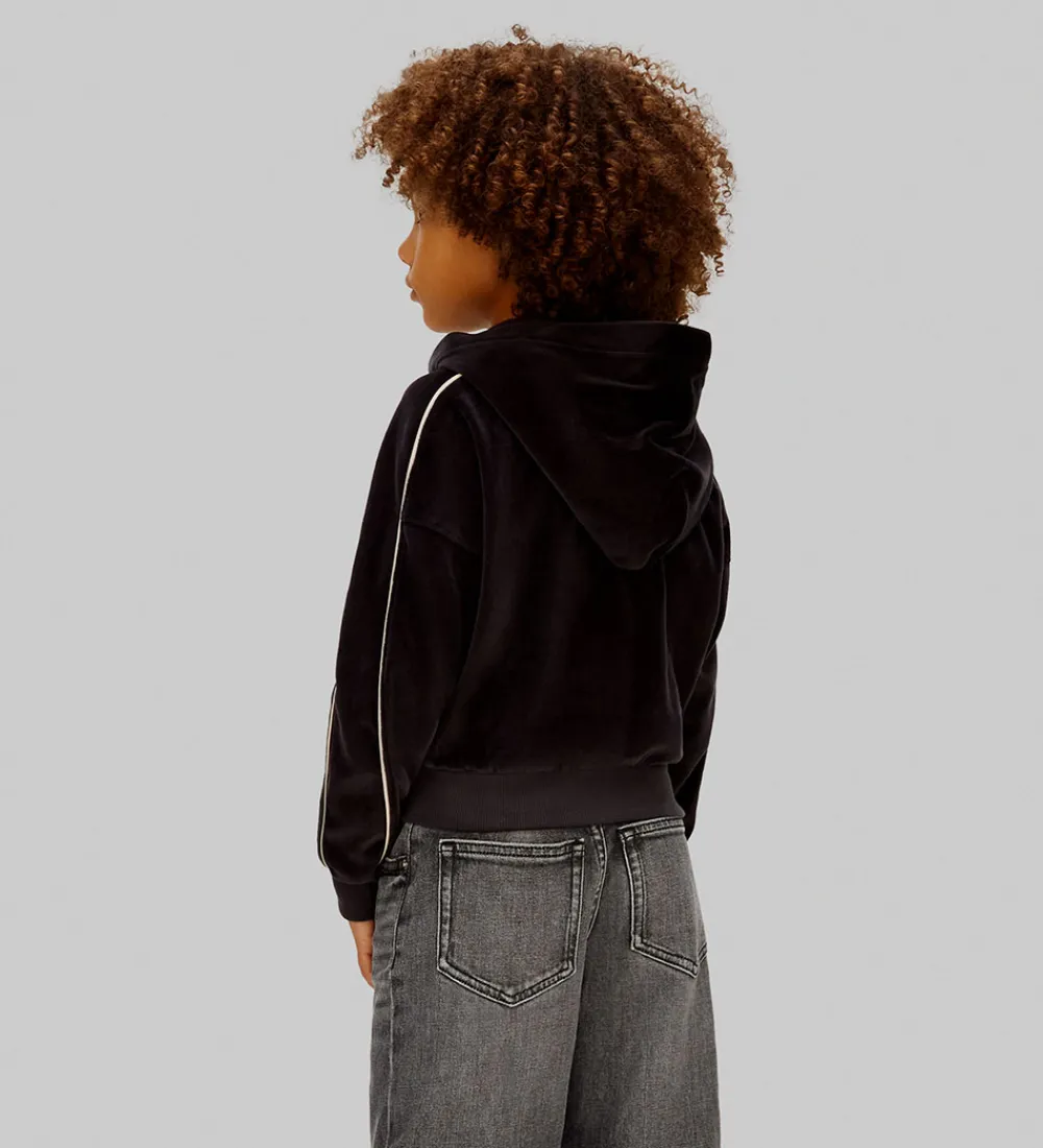 Cardigans-Calvin Klein Cardigan - Velour - Sort