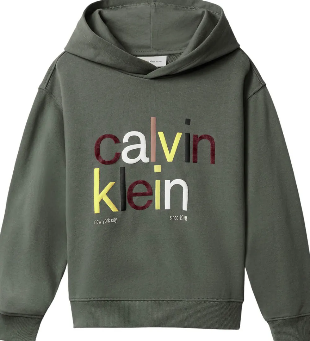 Calvin Klein Hættetrøjer*Hættetrøje - Color Logo - Thyme Green