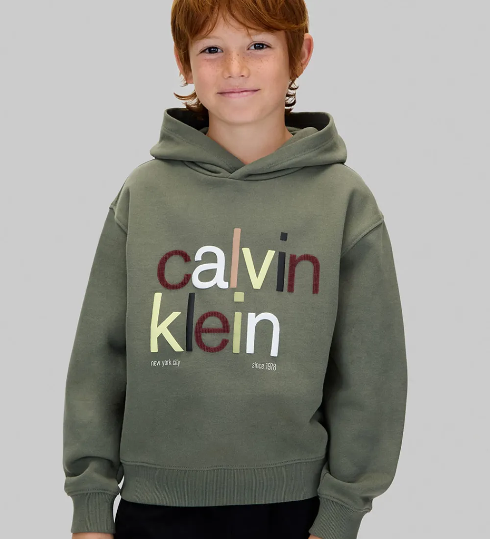 Calvin Klein Hættetrøjer*Hættetrøje - Color Logo - Thyme Green