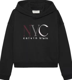 Calvin Klein Hættetrøjer*Hættetrøje - Cropped - NYC Graphic - CK Black