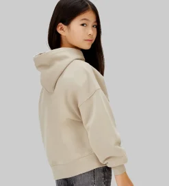 Hættetrøjer-Calvin Klein Hættetrøje - Velvet Monologo - Ancient Marble Grey