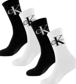 Calvin Klein Strømper|Basis*Strømper - 4-pak - Sort/Hvid m. Logo