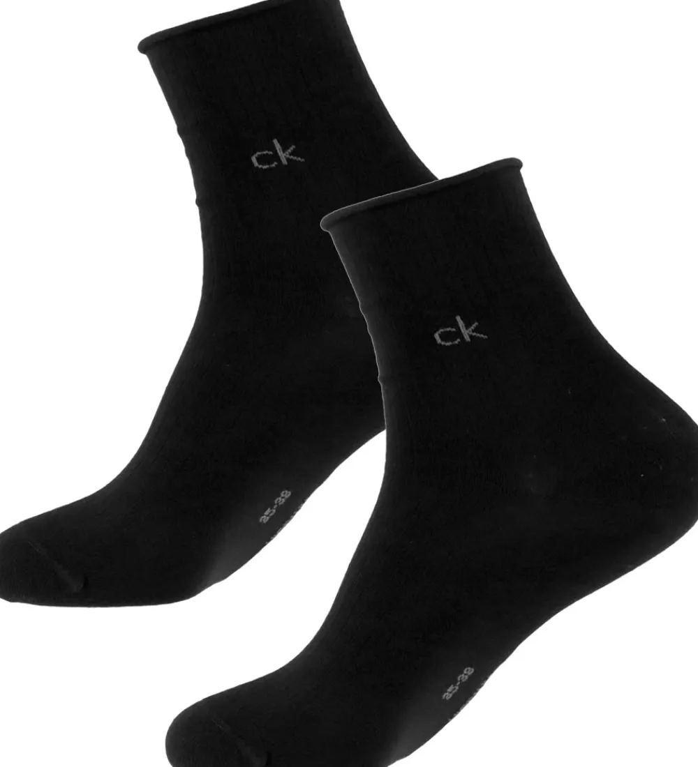 Strømper|Basis-Calvin Klein Strømper - 2-pak - Sort