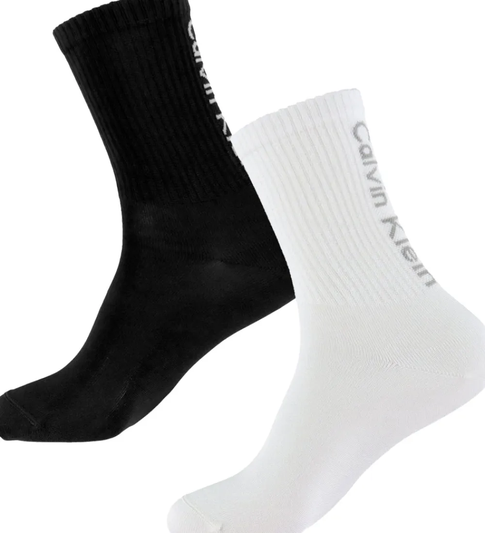 Calvin Klein Strømper|Basis*Strømper - 2-pak - Sort/Hvid