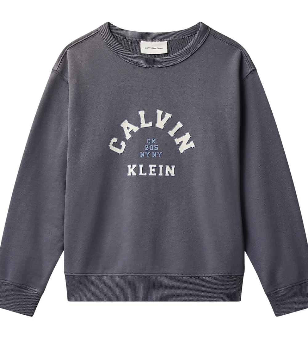 Sweatshirts-Calvin Klein Sweatshirt - Varsity - Coal Grey