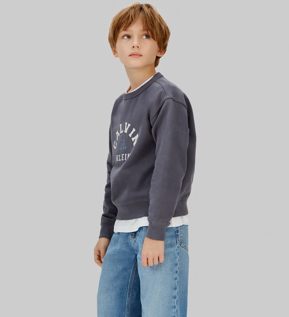 Sweatshirts-Calvin Klein Sweatshirt - Varsity - Coal Grey