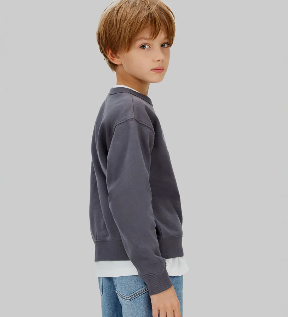 Sweatshirts-Calvin Klein Sweatshirt - Varsity - Coal Grey