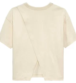 T-Shirts-Calvin Klein T-shirt - Folded Logo Label - White Gray