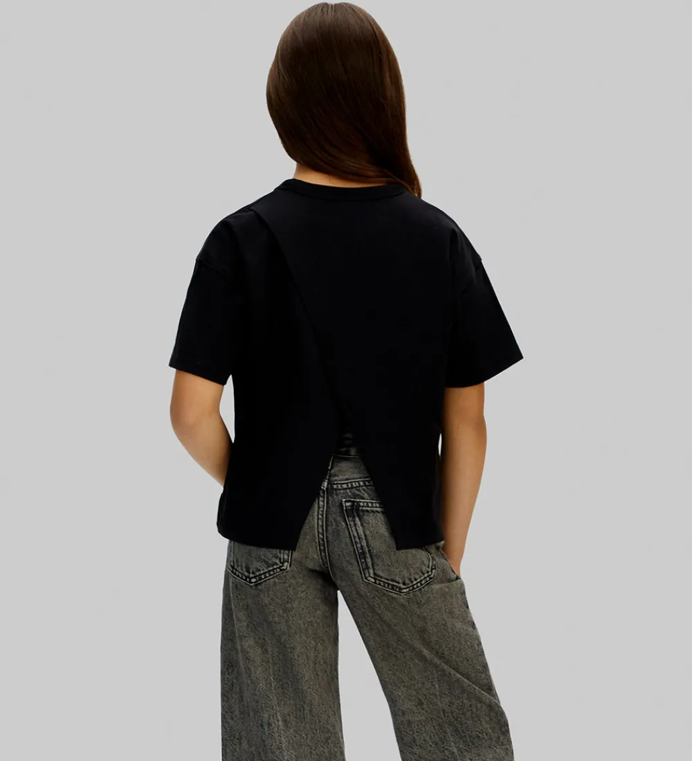 T-Shirts-Calvin Klein T-shirt - Folded Logo Label - CKBlack