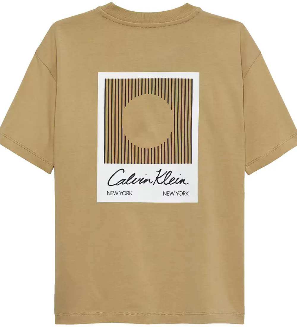 T-Shirts-Calvin Klein T-shirt - Polaroid - Sandy Beige