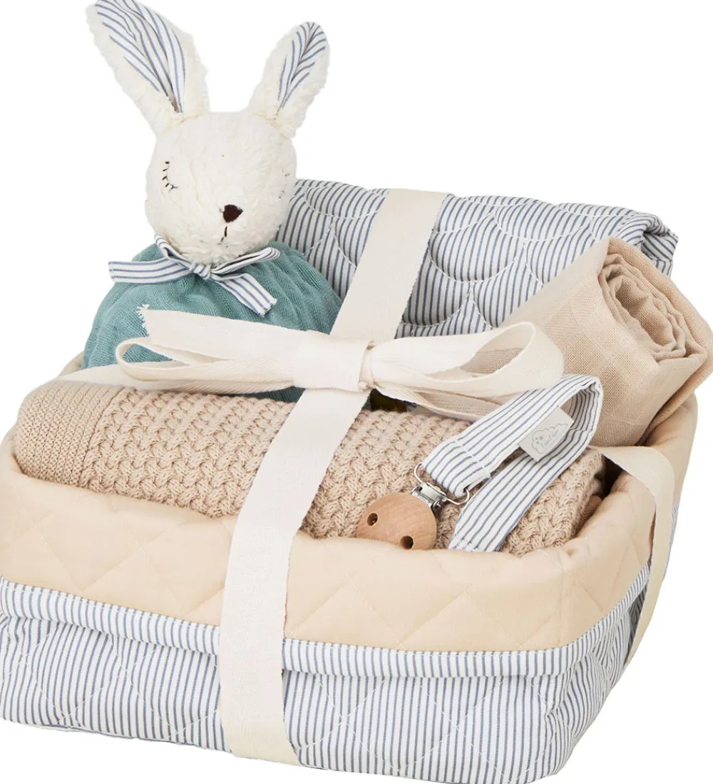 Tæpper|Sutteklude Og Nusseklude-Cam Cam Gaveæske - Babyshower - Classic Stripes Blue