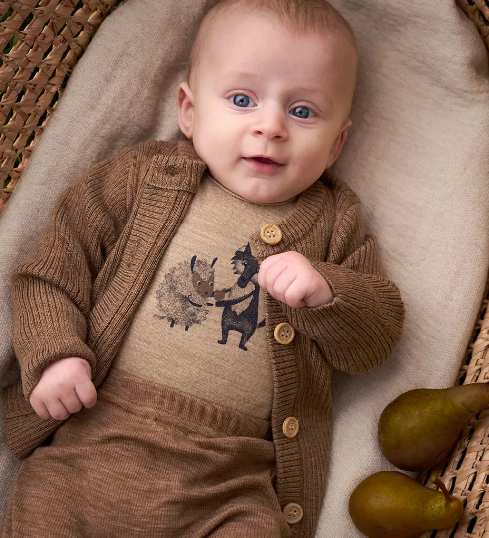 CeLaVi Striktrøjer*Cardigan - Uld - Cocoa Creme