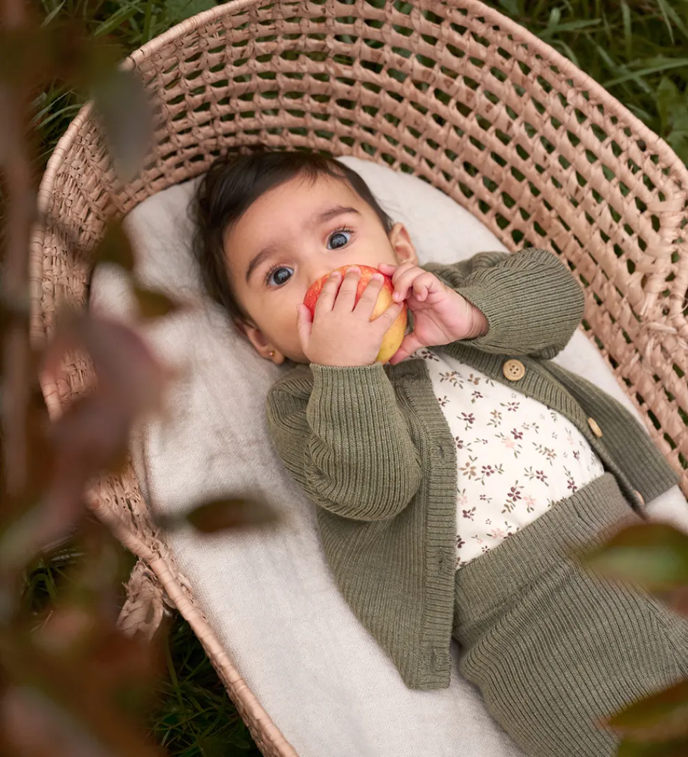CeLaVi Striktrøjer*Cardigan - Uld - Dusky Green