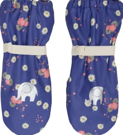 CeLaVi Handsker Og Luffer*Luffer m. Fleece - PU - Skipper Blue m. Blomster
