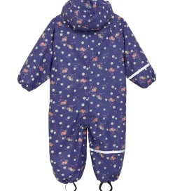 CeLaVi Regntøj*Regndragt m. Fleece - PU - Skipper Blue m. Print