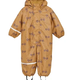 Regntøj-CeLaVi Regndragt m. Fleece - PU - Apple Cinnamon m. Print