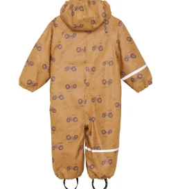 Regntøj-CeLaVi Regndragt m. Fleece - PU - Apple Cinnamon m. Print