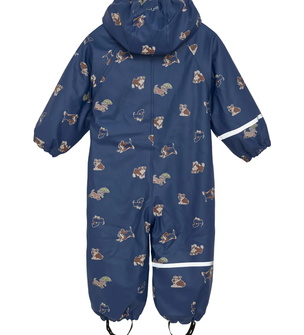 Regntøj-CeLaVi Regndragt m. Fleece - PU - Oceania m. Print
