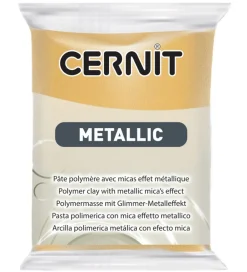 Cernit Modellervoks*Polymer Ler - Metallic - Guld