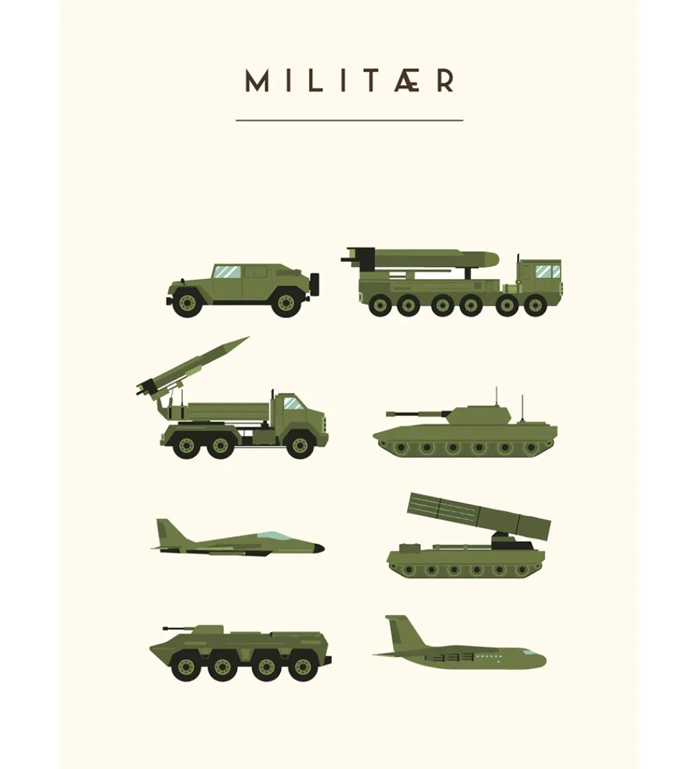 Citatplakat Plakater Og Billeder*Plakat - Børneplakat - Militær - A3