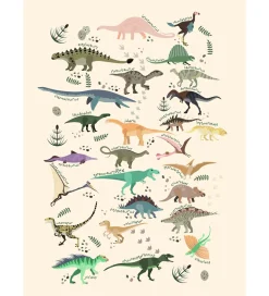 Plakater Og Billeder-Citatplakat Plakat - Børneplakat - Dinosaurer II - A3