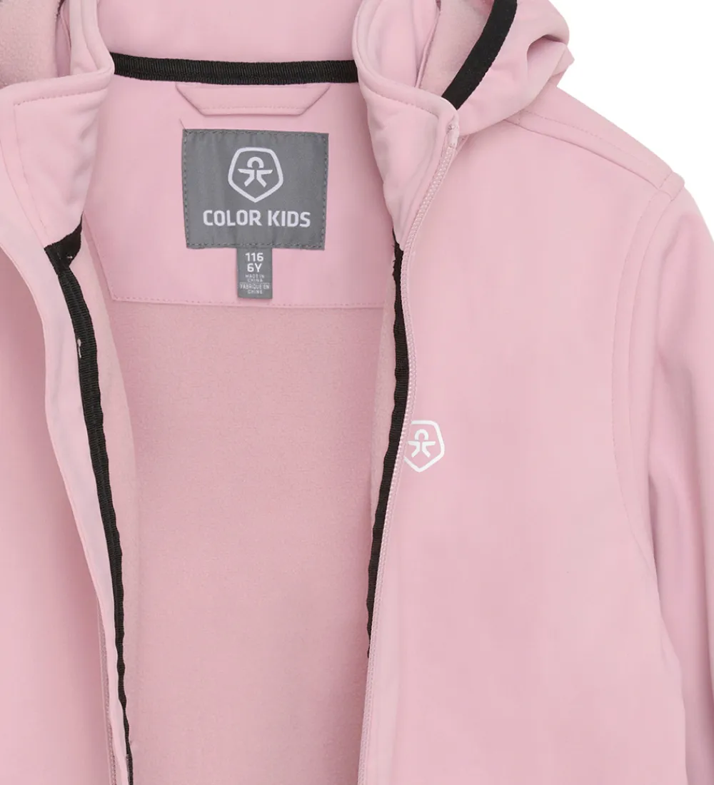 Softshell-Color Kids Coler Kids Softshelljakke m. Fleece - Bleached Mauve