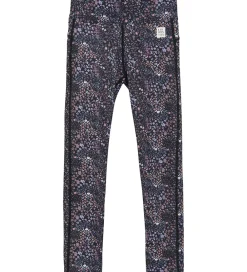 Color Kids Træningsbukser|Gymnastiktøj*Leggings - Phantom m. Blomster