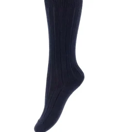 Condor Strømper|Basis*Knæstrømper - Rib - Uld - Dark Blue