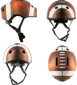 Crazy Safety Cykelhjelme|Cykelhjelme*Cykelhjelm m. Lys - Football - Brun